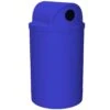 55 Gallon Blue Recycling Receptacle, 2-Way (Dual 5" Opening) Lid