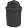 42 Gallon Black Trash Receptacle, Dome Top Lid