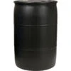 55 Gallon Black Tight Head Plastic Drum, UN Rated, 2" NPS & 2" Buttress Fittings