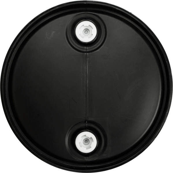 55 Gallon Black Tight Head Plastic Drum, UN Rated, 2" NPS & 2" Buttress Fittings - Image 2