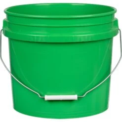 3.5 Gallon Green Plastic Pail With Metal Handle, UN Rated (P6 Series)