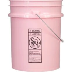 5 Gallon Pink Plastic Pail (90 Mil), W/ Metal Handle (P4 Series)