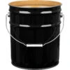 5 Gallon Black Open Head Steel Pail (24 Gauge), Epoxy Phenolic Lining, Double Bead, UN Rated (S3 Series)