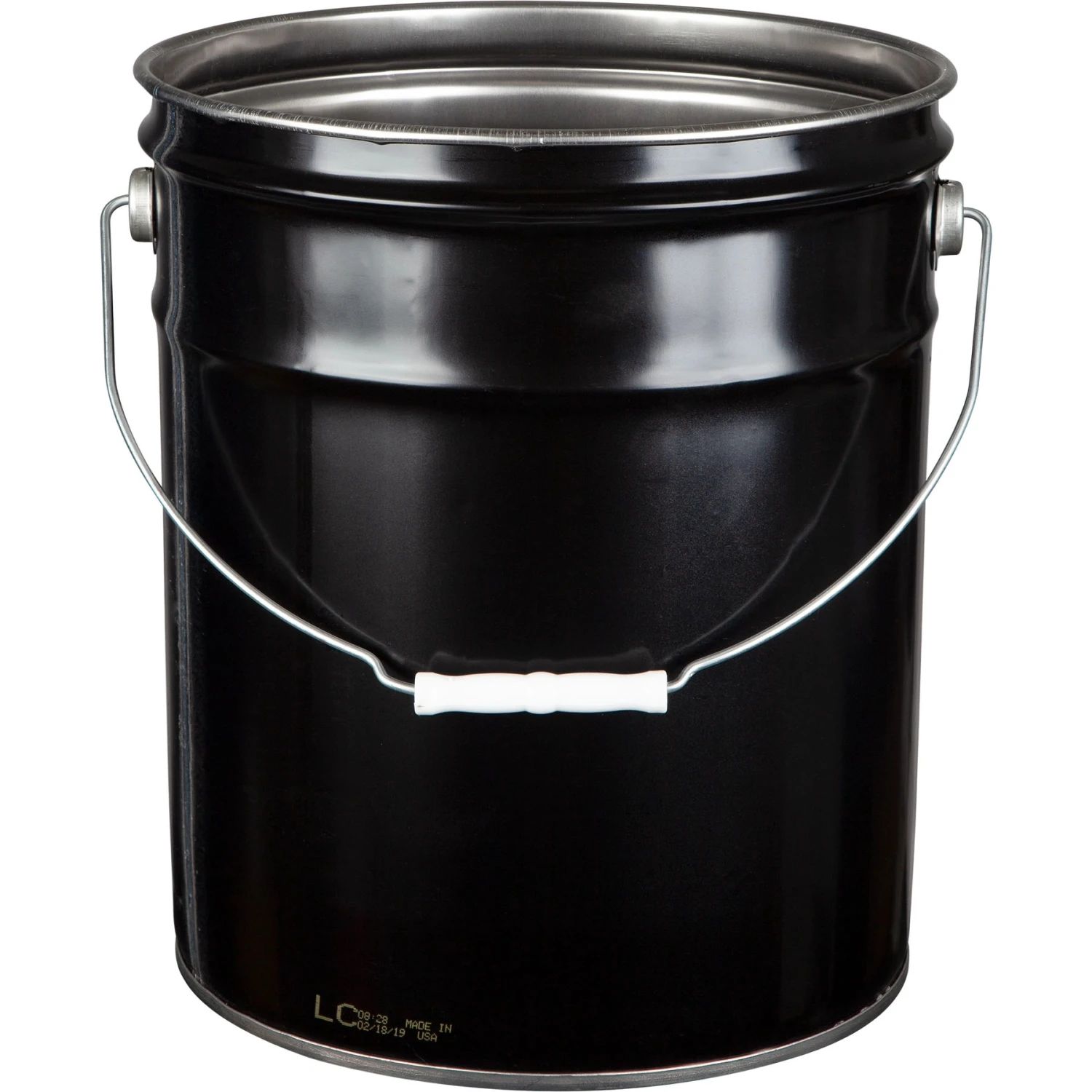 5 Gallon Black Open Head Steel Pail (29 Gauge) Unlined (S2 Series)