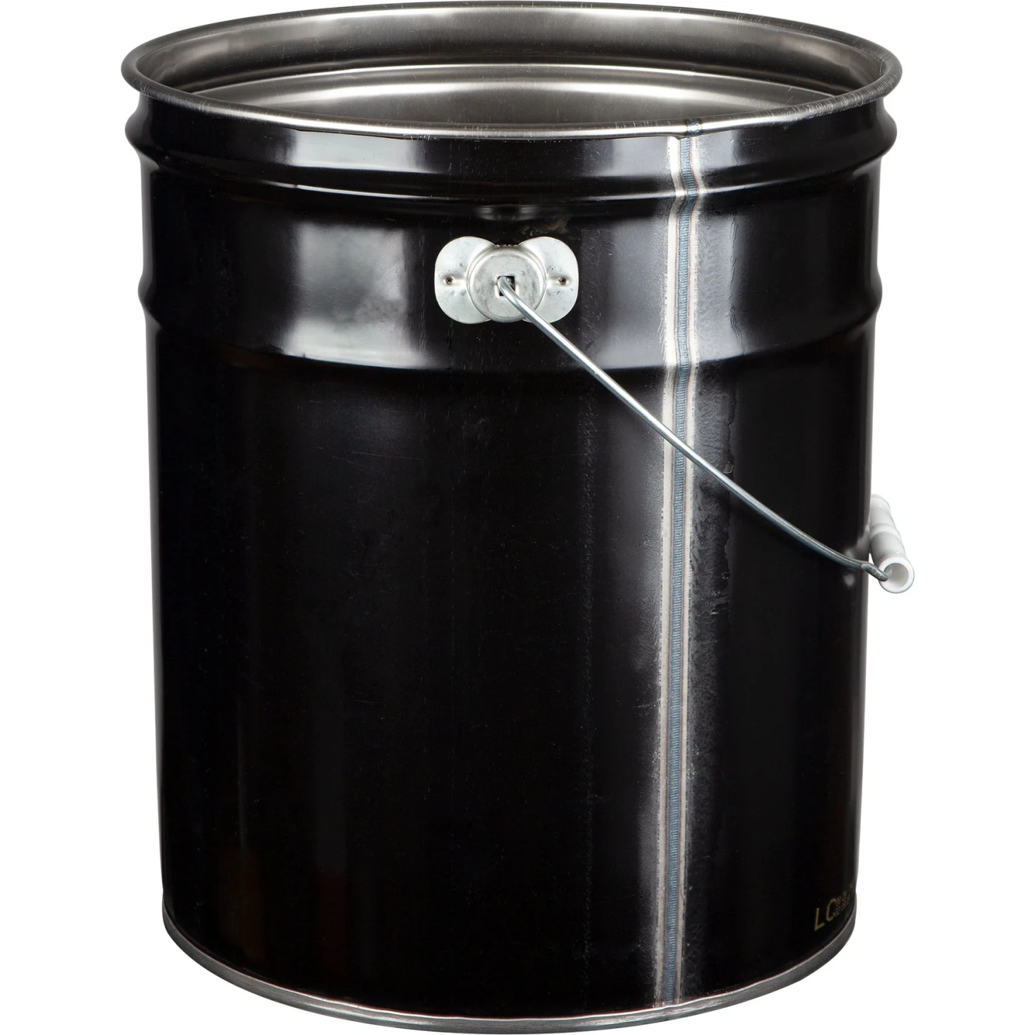5 Gallon Black Open Head Steel Pail (29 Gauge) Unlined (S2 Series) - Image 2