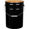 6 Gallon Black Open Head Steel Pail (24 Gauge), UN Rated, Epoxy Phenolic Lining (S3 Series)