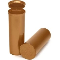 60 Dram Gold Opaque Plastic Pop Top Container, 75/cs