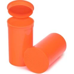19 Dram Orange Opaque Plastic Pop Top Container, 225/cs
