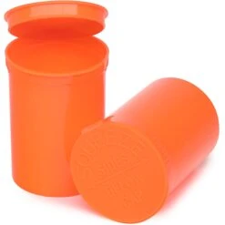30 Dram Orange Opaque Plastic Pop Top Container, 150/cs