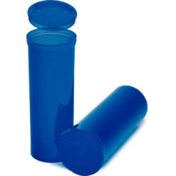 60 Dram Blue Plastic Pop Top Container, 75/cs
