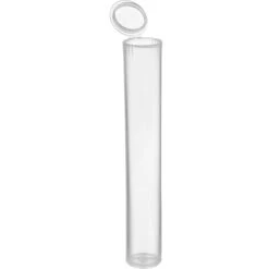4.5" Clear Plastic Pop Top Pre Roll Tube, Child Resistant Cap