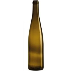 750 Ml Antique Green Stretch Hock Wine Bottles, Cork, 2.95" X 12.99" 12/cs