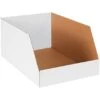 16" X 24" X 12" White Corrugated Open Top Bin Box