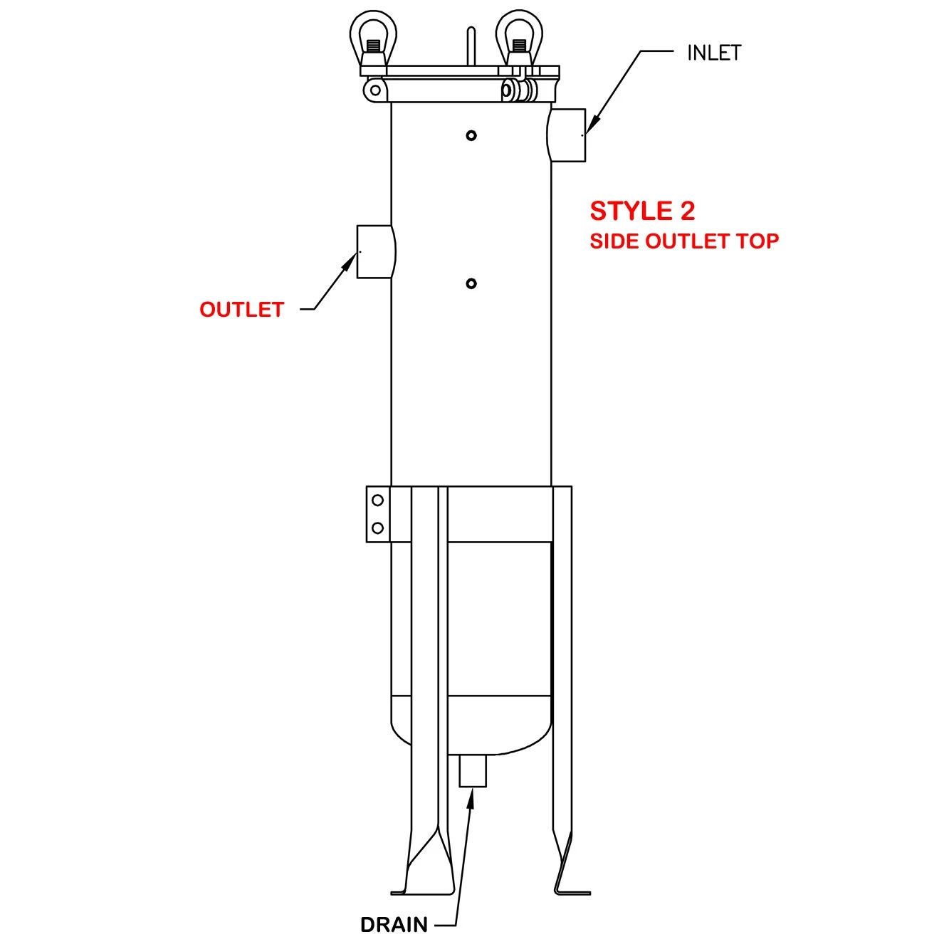 Size #4 (12" Basket Depth) Carbon Steel Filter Vessel - Image 3