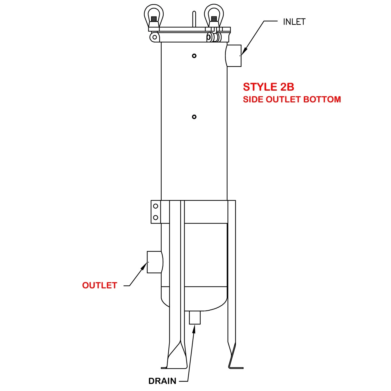 Size #4 (12" Basket Depth) Carbon Steel Filter Vessel - Image 4