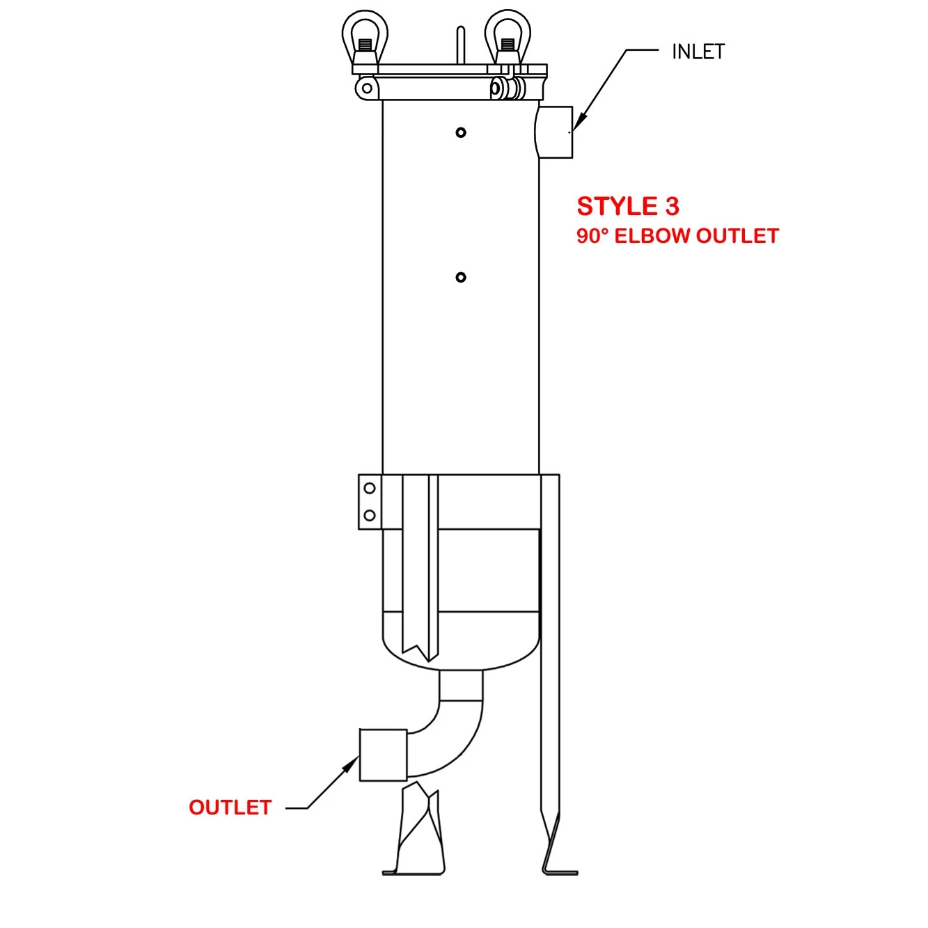 Size #4 (12" Basket Depth) Carbon Steel Filter Vessel - Image 5