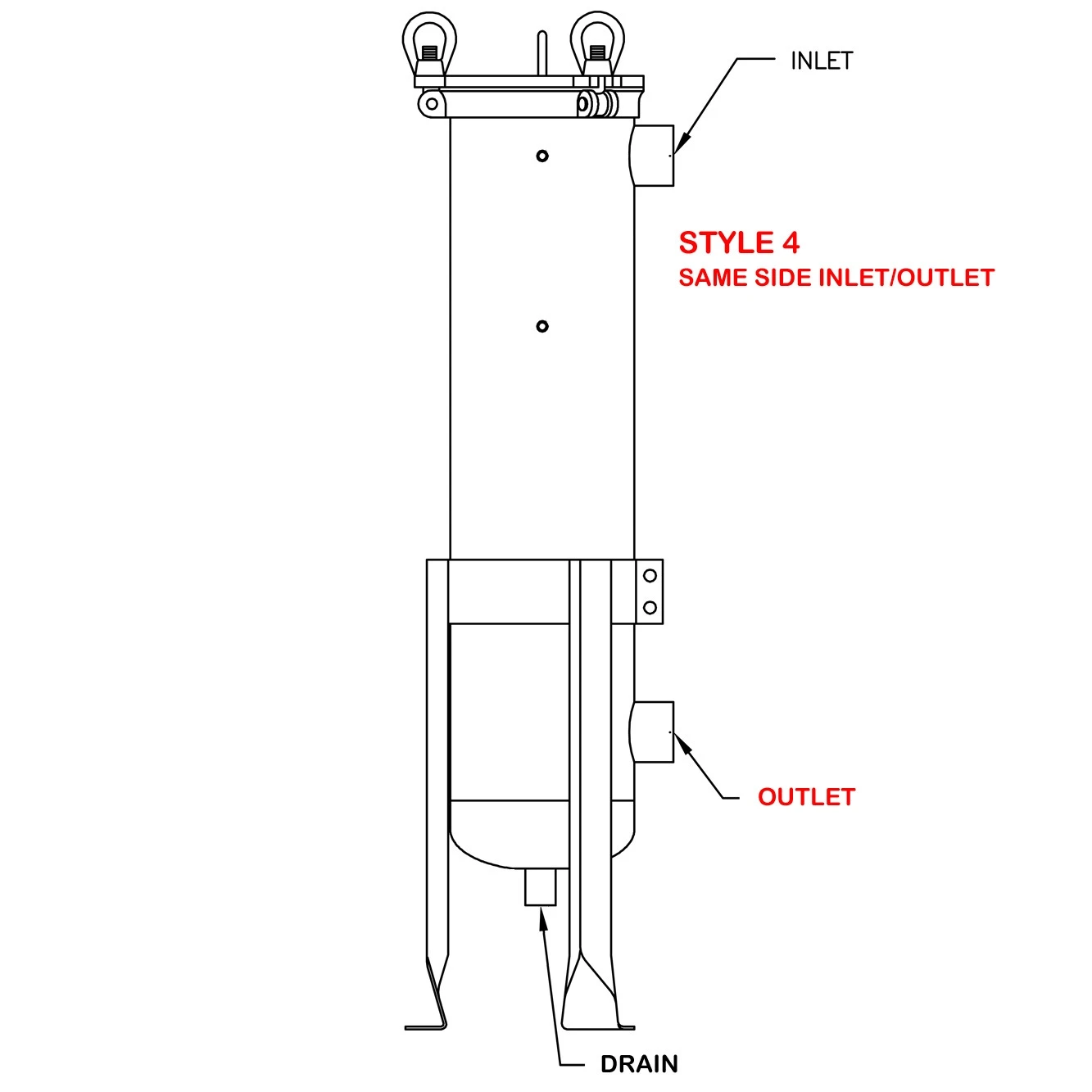 Size #4 (12" Basket Depth) Carbon Steel Filter Vessel - Image 6