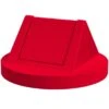 55 Gallon Drum Red Plastic Swing Top Trash Receptacle Lid