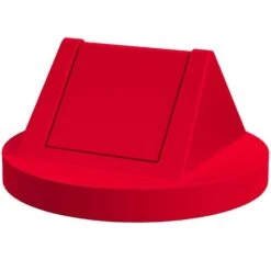 55 Gallon Drum Red Plastic Swing Top Trash Receptacle Lid