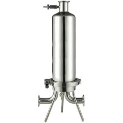 10" Type 316L SS Single Cartridge Sanitary Housing With "T" Style Tri-Clamp Pipe Fittings (Configurable)