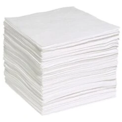 15" X 18" Light-Weight Oil Absorbent Pads, Meltblown, White (200 Pads/bag)
