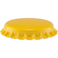Yellow Beer Bottle Caps, Oxygen Absorbing, 26 Mm Pry-Off Crown, 10,000/cs